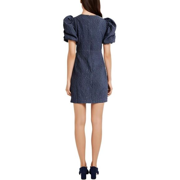 Donna Morgan Womens Blue Textured Knit Mini Dress NWT - Picture 2 of 3